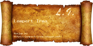 Lempert Irma névjegykártya